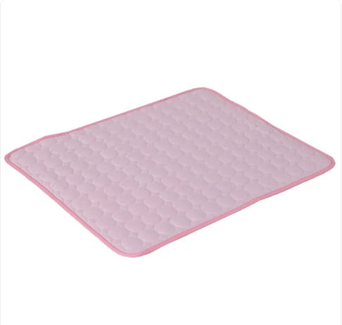 Summer Cooling Mat for Dogs – Breathable Cold Bed and Blanket (Pink Edging)