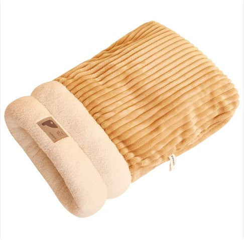 Winter Warm Pet Sleeping Bag – Soft Plush Cat Nest Bed